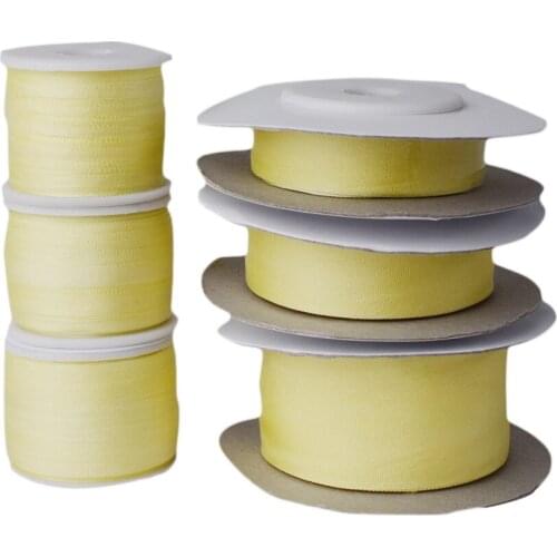 204 Lt. Yellow,100% Real Pure Silk Ribbon for Embroidery Handcraft,Double Face Taffeta Silk Tape 2/4/7/10/13/25mm,10/30/100m pk