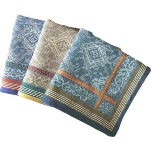 3PCS 43 * 43CM Jacquard Mens Handkerchief Cotton Square Scarf Sweat Handkerchief