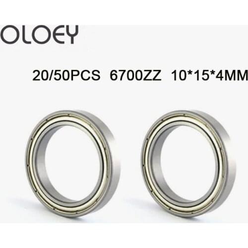 6700ZZ Bearing ( 20/50 PCS ) 10x15x4 mm Slim Thin Section Deep Groove 6700 Z ZZ Ball Bearings 61700 ZZ 6700Z