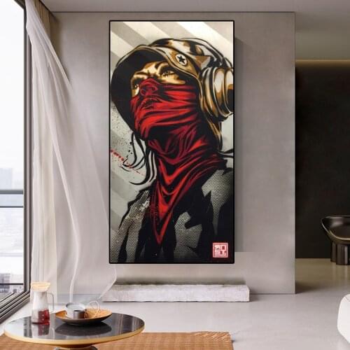Anime Figure Art Canvas Painting Masked Fashion Women Posters and Prints Wall Pictures Modern Living Room Home Decoration