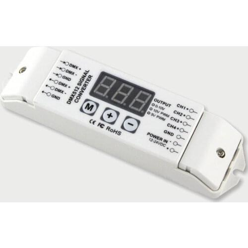 BC-834-010 DMX512 Signal Decoder DC12V-24V DMX512 Decoder 4ch DMX512 to 0-10v signal converter DMX Controller