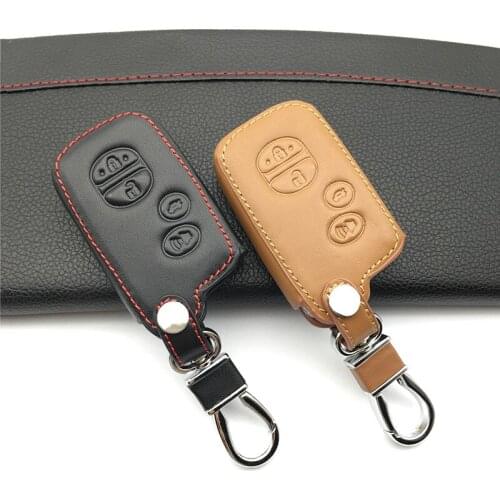 Genuine Leather car key cover For Toyota Land Cruiser Prado 150 Avensis Prius Crown For Subaru Forester XV Fob Remote Protector