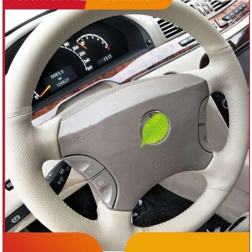 Hand-sewn steering wheel cover For Mercedes-Benz W211E-Class E230 E280 E240 E350 G55 G500 CLK240 Alcantara leather auto parts