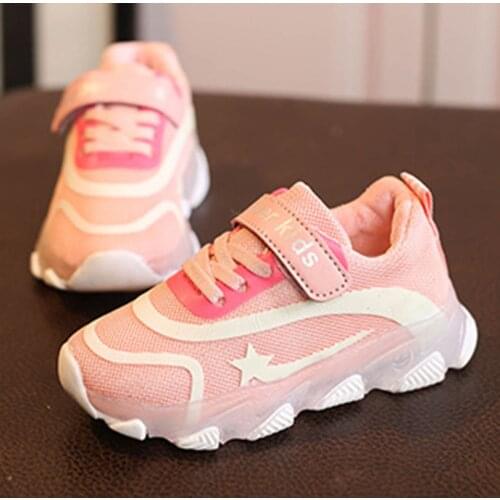 Childrens sports shoes 2020 spring and autumn new fashion boys and girlscasual breathable mesh running shoes baby toddler shoes