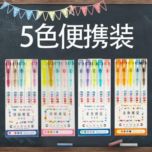Double head fluorescent color student watercolor brush pen for school markers art set supplies manga marker colores drawing