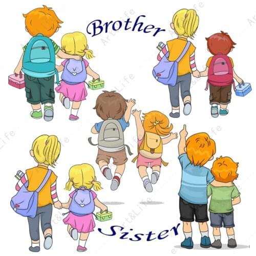 Cute Lovely Boys And Girls Hot New Metal Cutting Dies Stencils for Making Scrapbooking Brother Sister Album Embossing Cut Die