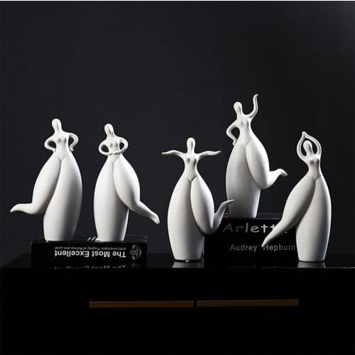 [HHT] Modern Simple Ceramic Character Sculpture Personality Fat Woman Living Room TV Cabinet Porch Home Decoration Crafts
