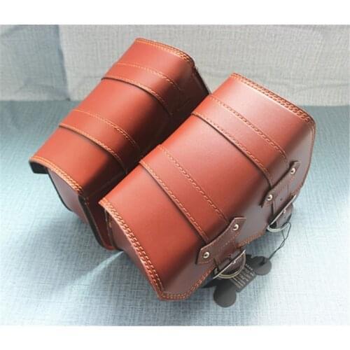 PU Leather Saddlebag Motorcycle Saddle Bags L&R Side Storage Motorbike Side Tool Bag For Sportster XL883 XL1200