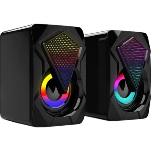 Computer Speakers RGB Desktop USB Audio Desktop Laptop USB 3.5 Mobile Desktop Multimedia Bass 2.0 Speakers