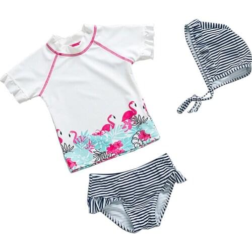 Girls Bikini 2020 Summer Flamingo Swimsuit Kids Two Pieces Swimwear Children Tankini Beachwear Bathing Suit Girls Split Bikini