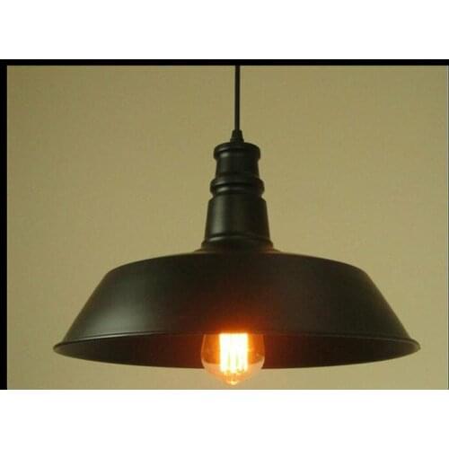 Edison bulbs included 110V - 240V AC D26cm metal Pendant Lights modern white black rustic lampshade luminarias retro lamp