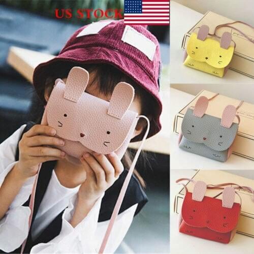 Girls Children Cute Rabbit mini small Wallet Coin Shoulder Messenger Bag Baby Kids Coin Purses