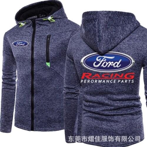 2020 Fashion Men Winter Autumn Mens Motorcycle FORD Hoodies Cotton Casual Zip Male Hooded Coats