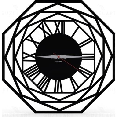 GuzelArt Retro Wall Clock Modern Design Living Room Decoration Wooden Home Decoration Accessories Wall Decor Black