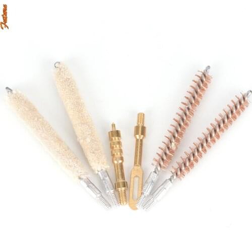 New 6-piece 30cal 7.62mm Inner Hole Brush Kit, Thread 8-32 Professional Gun Cleaning Tool Kit Manual Gun Barrel Brush