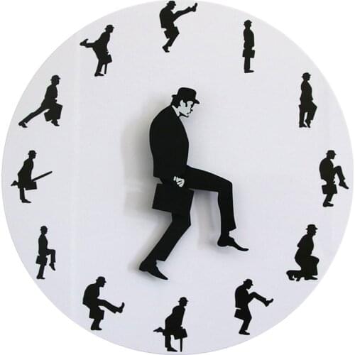 Ministry of Silly Walks Funny Walking Novelty Wall Clock Watch Comedy TV Series Home Decor Silent Non Ticking Clock For Bedroom