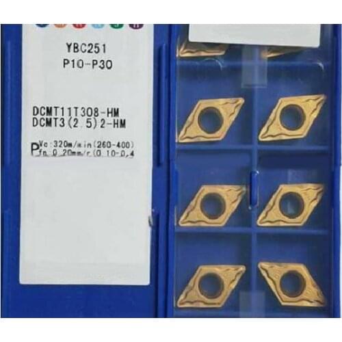 Original DCMT 11T308 11T312 DCMT11T308-HR DCMT11T312-HR YBC251 process Steel DCMT11T3 Lathe Cutter Carbide Inserts Turning