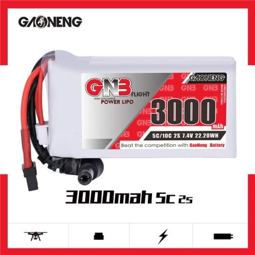 Original GNB 3000MAH 2S 5C 7.4V Lipo Battery Power Indicator for Fatshark Glasses Dominator Skyzone Aomway FPV Goggles RC Drone