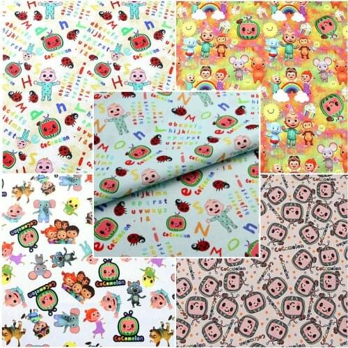 Half Meter 100% Cotton Fabric Cartoon Printed Sewing Quilting Fabrics for Patchwork Needlework DIY Handmade Accessories
