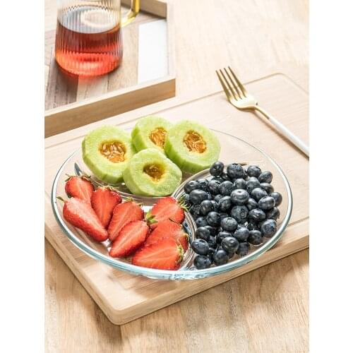 Salad plate breakfast tableware sub plate three grid plate snack plate fruit plate hard fruit plate snack plate