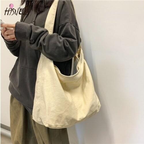 Women Shopping Bag Female Canvas retro Shoulder Bag Environmental Storage Handbag Reusable Foldable Eco Grocery Totes BG1897