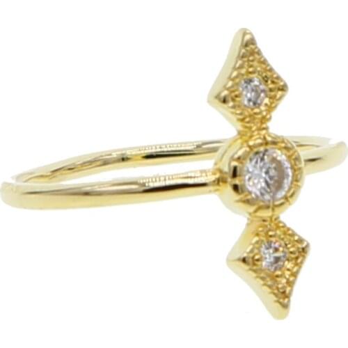 Sparkling elegant round cz Ring Pave Colorful Tiny Small Cubic Zirconia Rhinestone delicate Gold Color Simple Trendy Rings