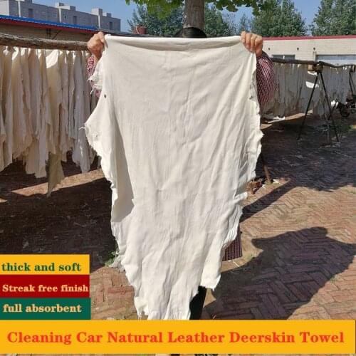 Natural Deerskin Chamois Leather Car Cleaning Cloth Genuine Leather Wash Suede Absorbent Quick Dry Towel Streak Lint 7 Size