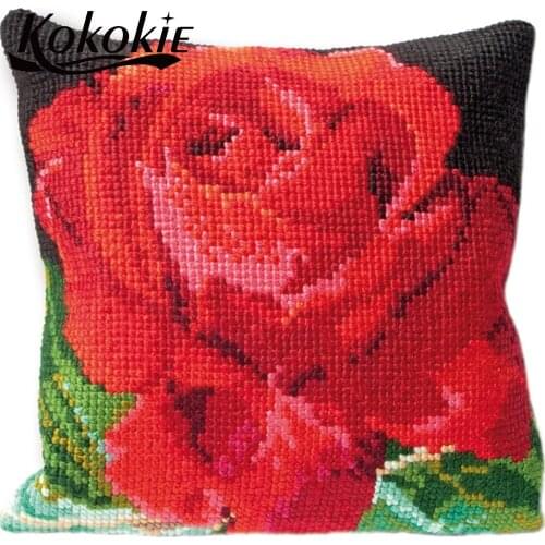 Cross-Stitching fabric cushion Handicraft Embroider Needlework kits flower Cross stitch kits For Embroidery yarn pillowcase