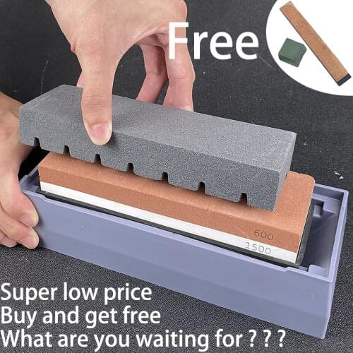 240-8000# Doublesided Whetstone White corundum 15 degree fixed angle sharpening Angle guide Correction stone Household sharpener