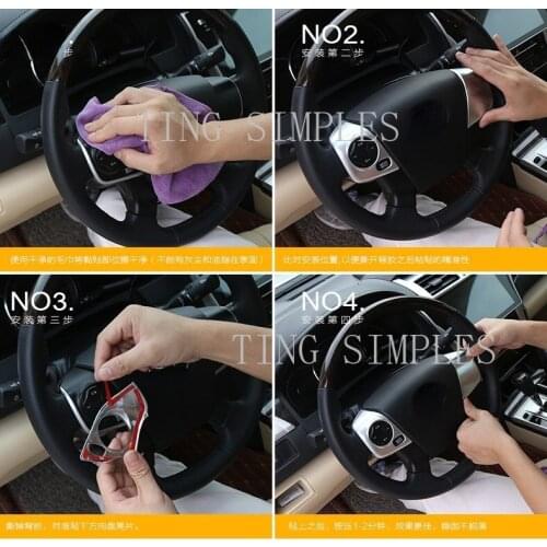 Matt Silver Abs Steering Wheel Trims Decoration for Toyota Camry Xv50 2012 2013 2014 2015 2016 2017 Accessories Car styling