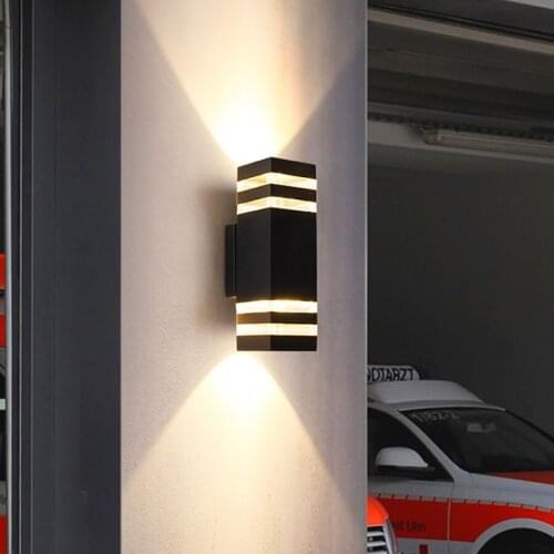 24W Outdoor Wall Lamp E27 Waterproof Double Head Villa Courtyard Porch Light Outdoor Up Down Garden Fence Corridor Wall Light