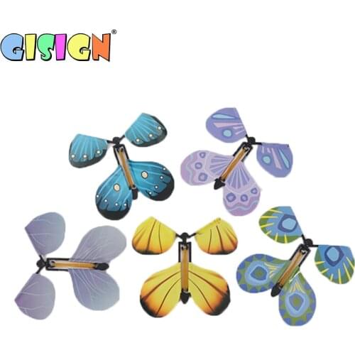 Flying In The Book Fairy Rubber Band Powered Magic Tricks Props Wind Up Prank Birthday Wedding Card Gift Cool Stuff Butterfly