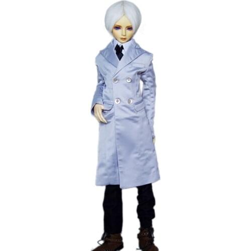 [wamami] 500# Silver Coat/Dust/Outfit For 1/4 MSD 1/3 SD SD17 DZ70 70cm BJD Boy Dollfie