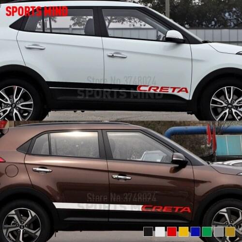 1 Pair Vinyl Car Stickers Decals Accessories For Hyundai Creta ix25 Auto Accessories Automobiles Door Side Stripe Car-Styling