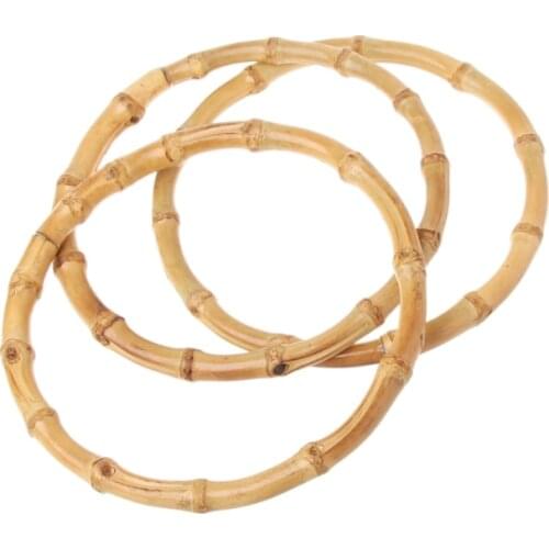 1 x Round Bamboo Bag Handle for Handcrafted Handbag DIY Bags Accessories