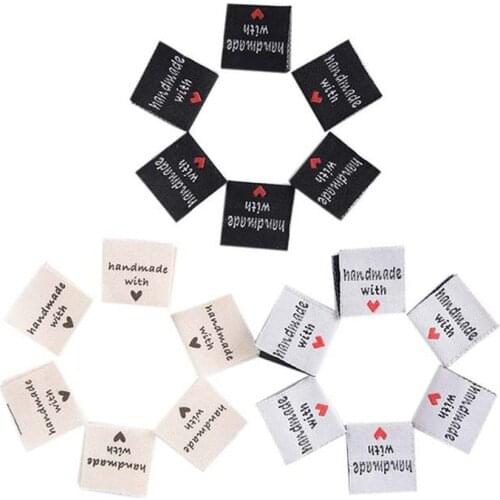 100Pcs Handmade With Love Clothing Labels Embossed Tags DIY Labels For Garment Sewing Accessories