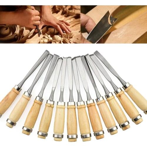 12PCS Assorted Wood Working Carving Chisels Tools Skew Sculpting Tool Set Wood Carving Tools Chisel set Knives