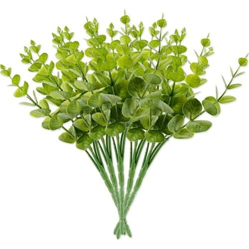 2pcs Simulation Eucalyptus Leaves Green Artificial Leaf Vine Wedding Party Home Decor Silk Flower DIY Craft Flower Arrangement