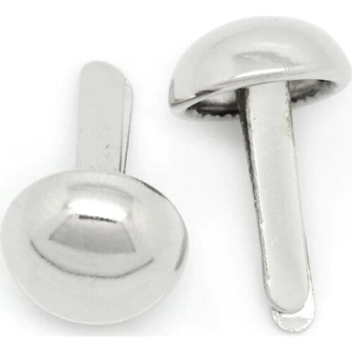 200Pcs Silver Tone Round Dome Spike Rivet Garment Studs Spots DIY Clothes Shoes Crafts Making 17x10mm