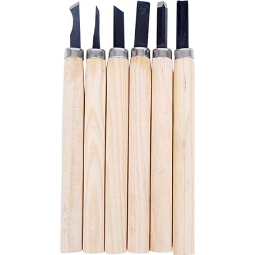 6pcs/set Wood Carving Set Chisel Tool Woodcut Knives Tool for DIY Arts Crafts