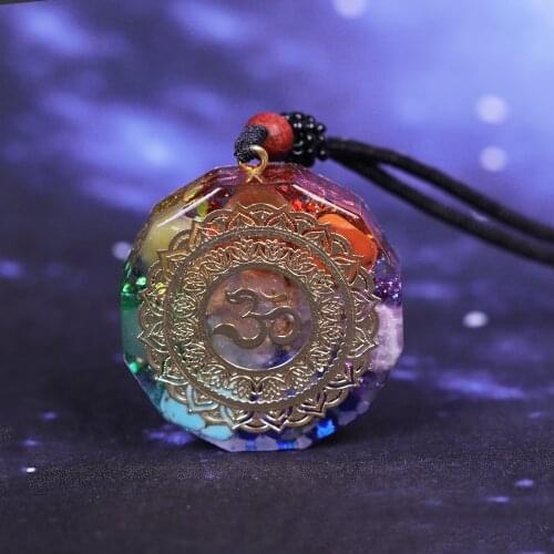 7 Chakra Healing Energy Necklace Orgonite Glow In The Dark Pendant Meditation Reiki Balance Energy necklace Jewelry