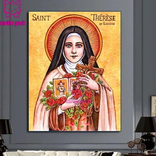 Cute pet Diamond Embroidery sale Religious Saint Anne icon DIY Needlework 5D Diamond Painting Cross Stitch Full Mosaic Decor