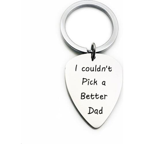 Oeinin Charms Key Chain Man I Couldn't Pick A Better Dad Keychain Bags Lovers Letter Color Keyring Guitar Pick Pendant Llaveros