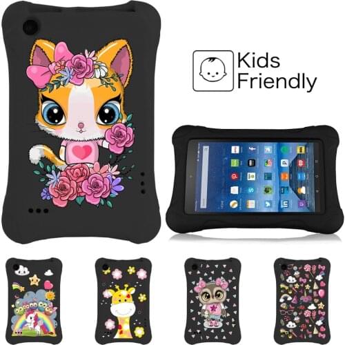 Kids Case for Tablet Amazon Fire 5th 2015/7th 2017/ 9th 2019 EVA Cartoon Pattern Non-toxic Anti-fall Case for Men and Women