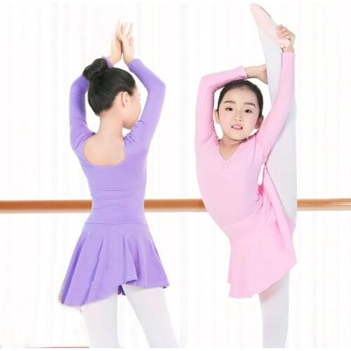 Childrens dance costume girls' ballet skirt long-sleeved short-sleeved dance training suit jumpsuit chiffon skirt tights