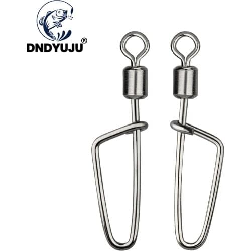 DNDYUJU 30pcs 6#-12# Fishing Spin pin Connector Stainless Steel Snap Fishhook Swivels Tackle For Carp Hooks Fishing Accessories