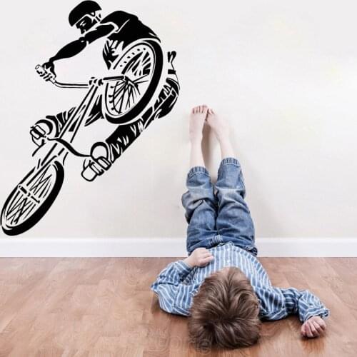 Extreme Sport Cycle Wall Stickers Cycling Decal Cyclist Mural Bike Home Decor Boys Room Decoration O168