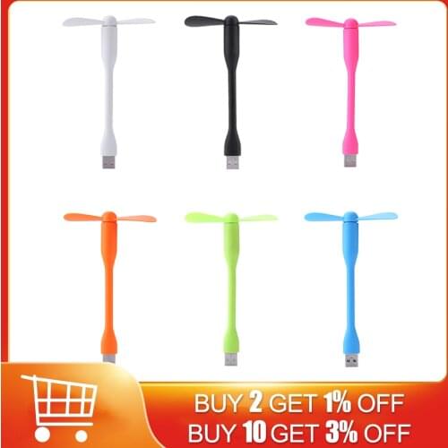 Mini Flexible Bendable USB Fan for Power Bank Laptop PC AC Charger Portable Hand Fan Computer Summer Gadget