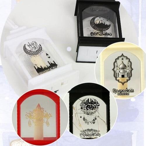 EID Mubarak Ramadan Festival Small LED Lantern Decorative White Wind Light Handicraft Candle Ornaments Gifts Holiday N5L3
