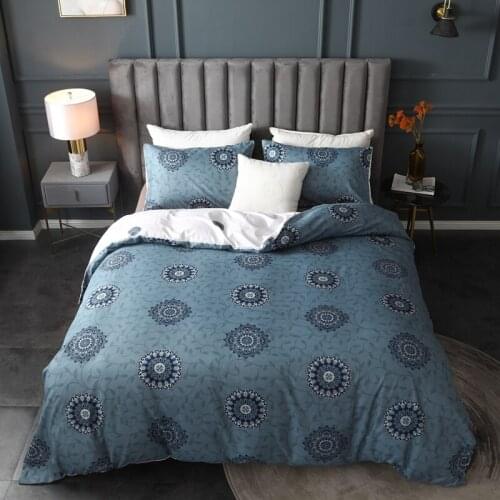 Geometric Stripe Floral Unicorn Duvet Cover Set 240x220 Single Double Queen King Bedding Set Nordic Quilt Covers (Not Bed Sheet)